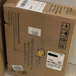 Empava Electric Stove Induction Cooktop Vertical with Dual Burners Vitro Smooth Surface 120V, 12 Inch, Black Ceramic Glass