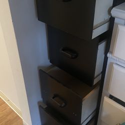 4-Drawer Black Storage Cabinet