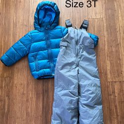 Toddler, boys, snow, bib, and jacket size 3T