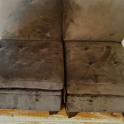 7 Pieces  Velvet Sofa Assemble Blue