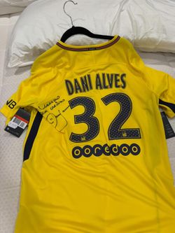 Paris Saint Germain Dani Alves autographed jersey