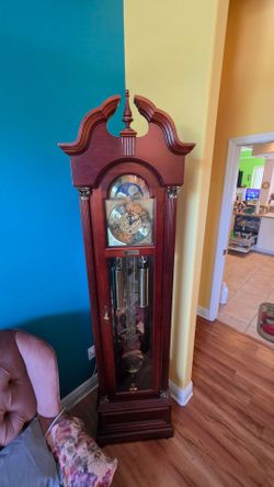 Grandfather Clock Cherry Wood with Moon Phase