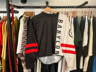 Babylon LA Moto Jersey Black White Red Racing Stripes Size Small