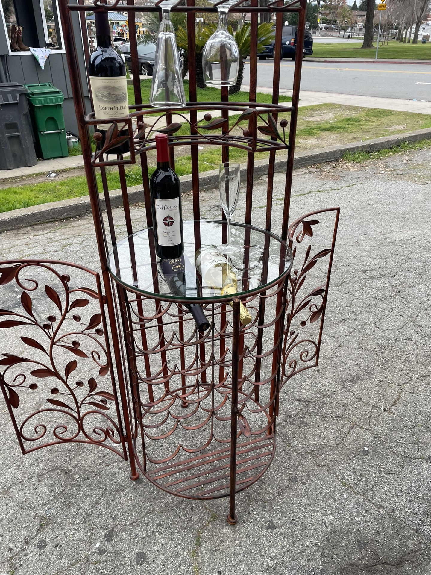 Vintage Wrought Iron Wine Rack