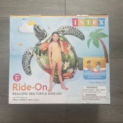 INTEX Ride On Inflatable SEA TURTLE Swimming Pool Float 75x67