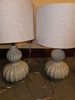 Light green livingroom lamps  $90 for the pair or best offer