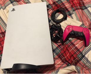 PlayStation 5 with pink controller