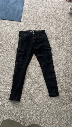 ZARA -black slim fit cargo jeans -excellent condition