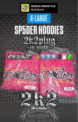 Sp5der Hoodie Pink X-Large