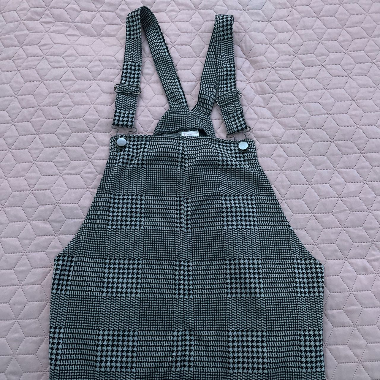 Black Plaid Dress Overalls