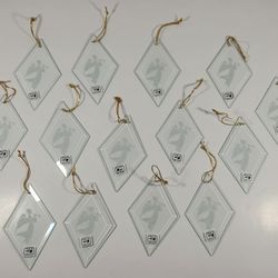 LOT OF 14 GLASS ANGEL ORNAMENTS HECHO EN MEXICO