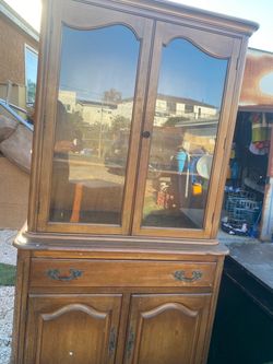 Wooden china hutch