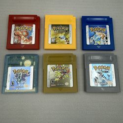 Pokemon Game Boy Color Advance Bundle 6 Games With Cases Tested Working