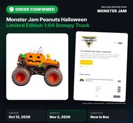Pre-sale Ships by 11/2 - Monster Jam 1:64 Peanuts