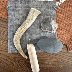 Antler Billet Knap Pack and tools for Flint Knapping Arrowheads and Tools