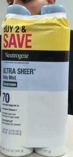 Neutrogena Ultra Sheer Body Mist Sunscreen SPF 70 2-Pack