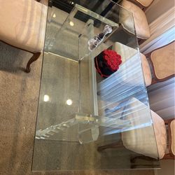 Thick, Heavy Glass Beautifully  Beveled Table Top