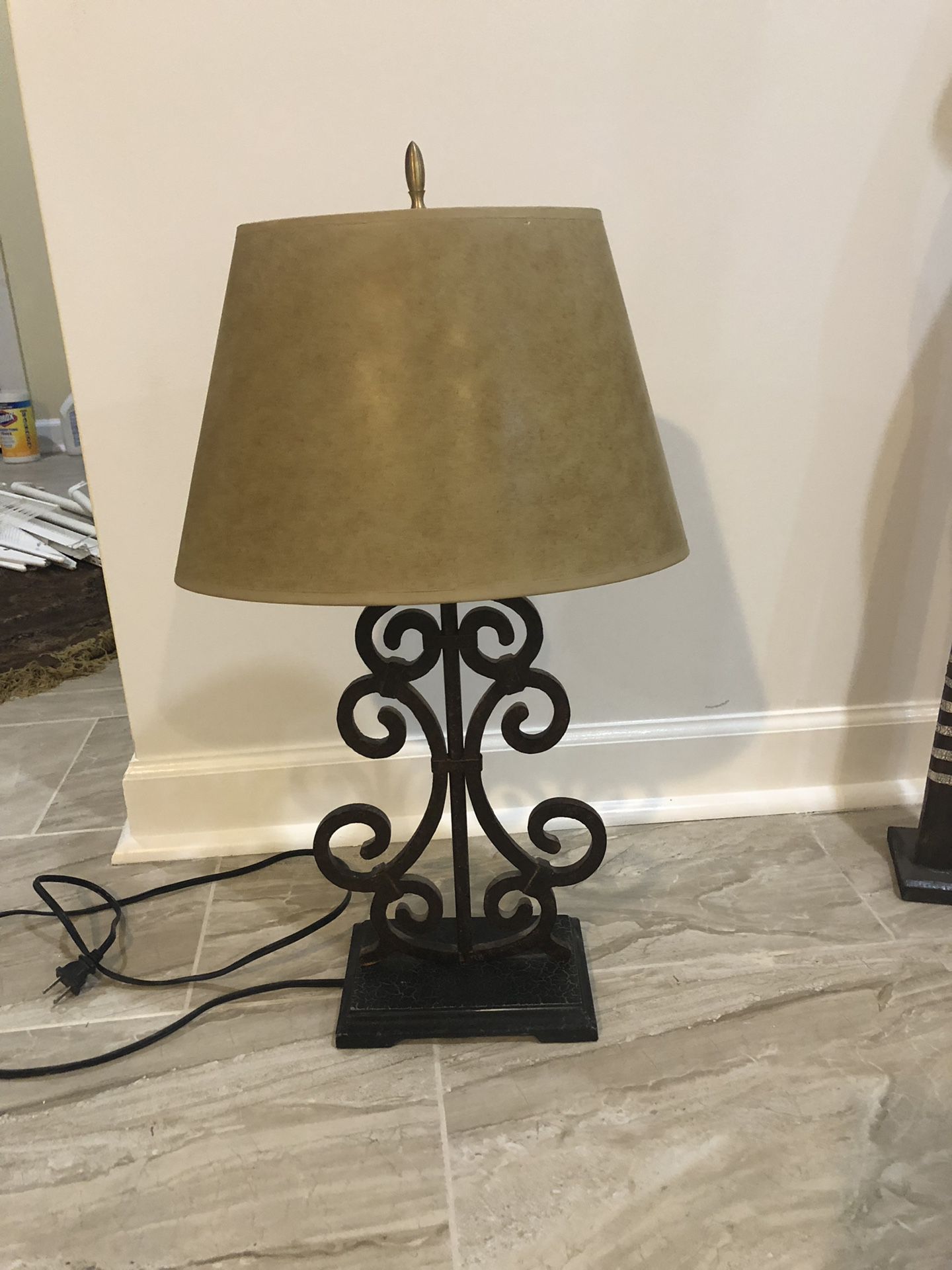 wrought iron Antique table lamp very heavy