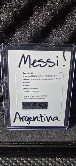 2026 Prizm World Cup Lionel Messi 2012 Prizm Throwback Silver Preferred Auto #1