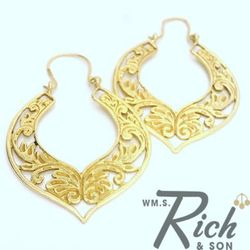Vintage Romani Gold Earrings 14K Yellow Gold 5.3g