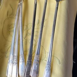 6 Ice Tea Spoons "Court" Silver Plated. Vintage.
