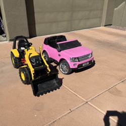 Best Choice Rechargeable Kids Land Rover Discovery  &  Pedal Powered Front Loader.