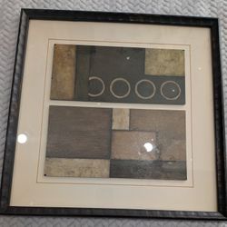 Abstract Geometric Picture With Detailed Frame Signed By Norm Olson.