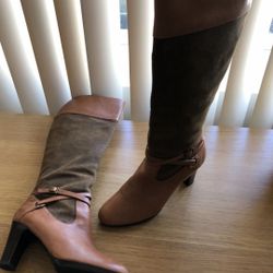 High Boots Higher Heels Light Brown  Size 9 