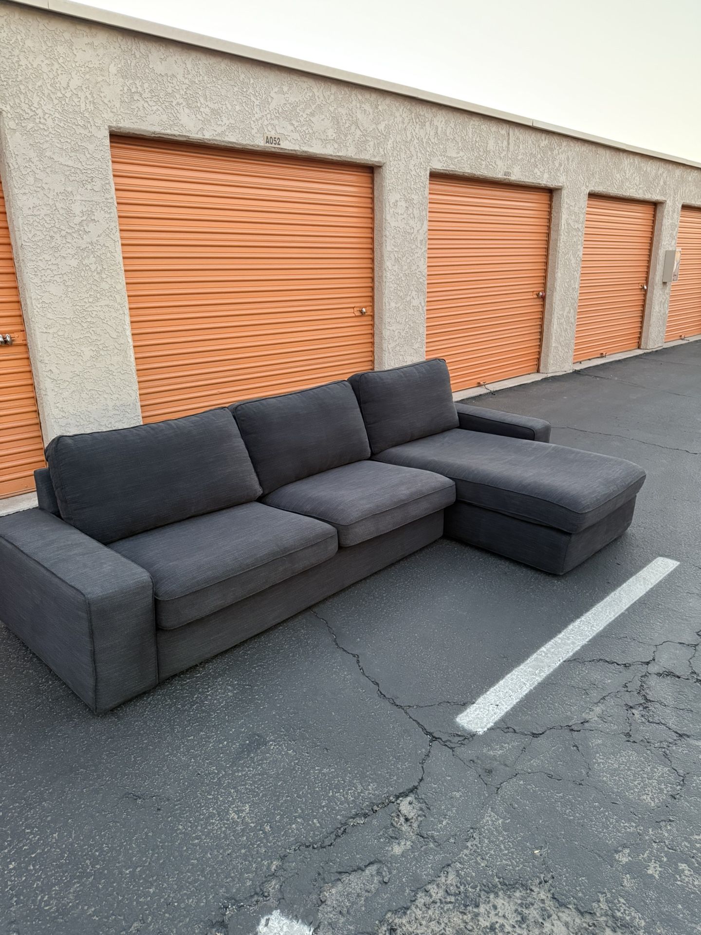 FREE DELIVERY - Navy Blue Sectional Couch W/ Chaise