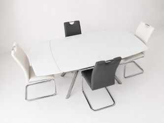 Modern Extendable Dining Table Set with 4 Chairs