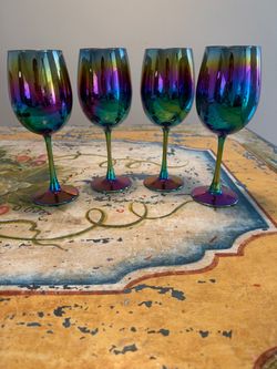 Iridescent Wine Glasses Set of 4