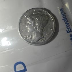 1916-S Mercury Dime BU FullBands 90% Silver (Check Description)