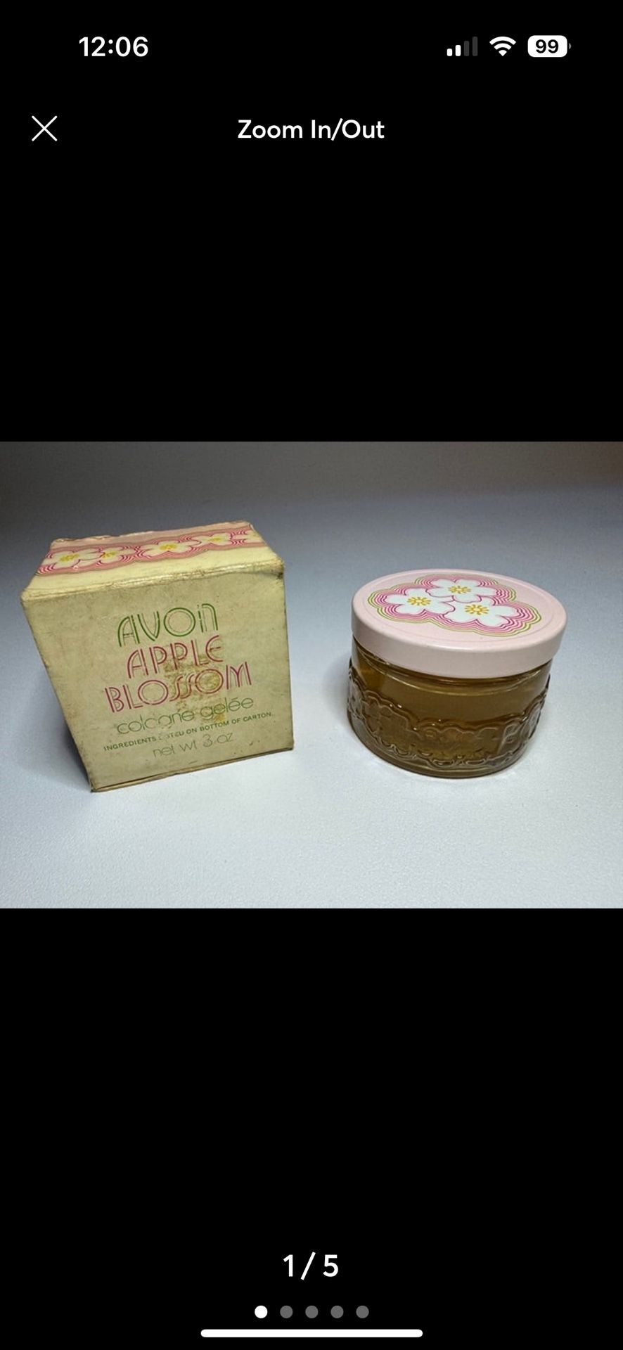 Vintage Avon APPLE BLOSSOM Cologne Gelee "Jelly" 3 oz Collectible Jar 1970s