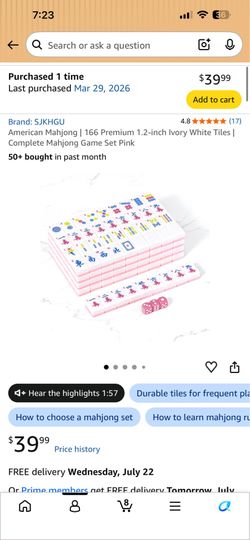 American Mahjong 166 pieces