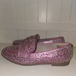 Pink Sparkly Loafers