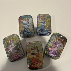 Prismatic Evolution Mini Tins Sealed Lot Of 5