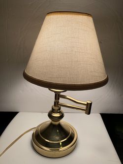 Brass Electric Desk Table Lamp With Swing Arm Task Lighting