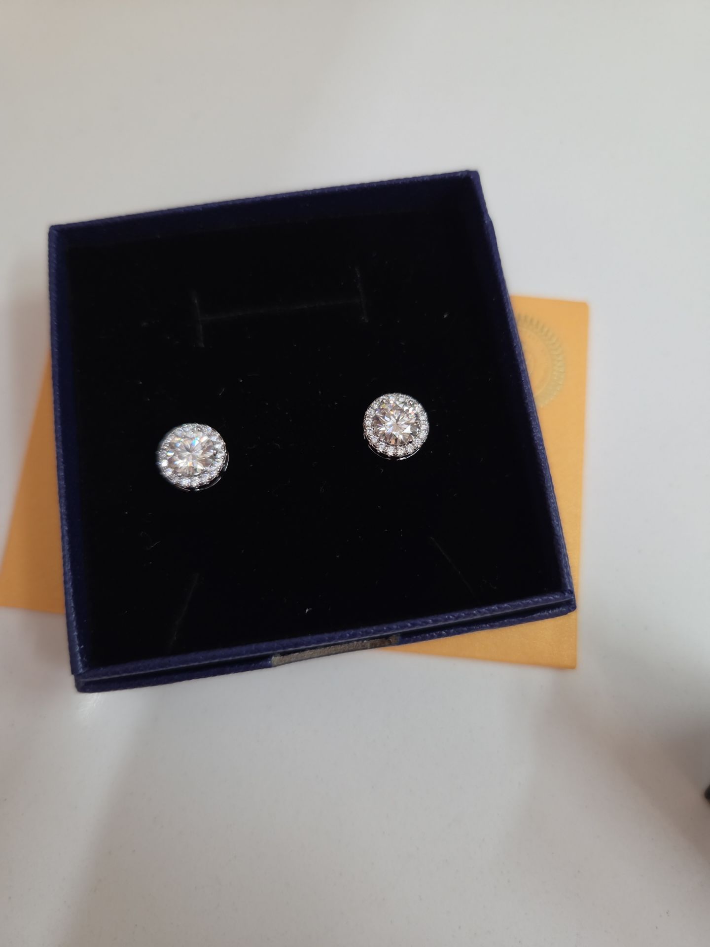 Round halo earrings