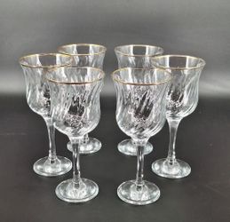 Elegant Circleware Gold Rim Swirl Design Heavyweight Wine/Water Glasses 