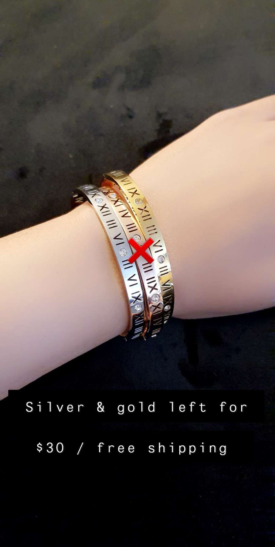 Silver and gold bracelets