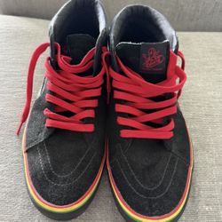 VANS Rasta Red Yellow & Green Rare Hi-top Skate Shoe