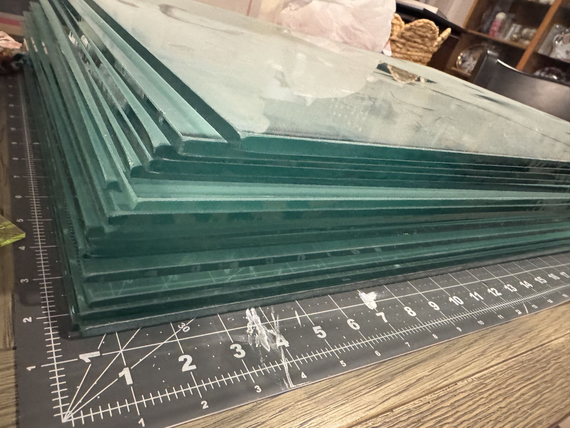 Glass shelves