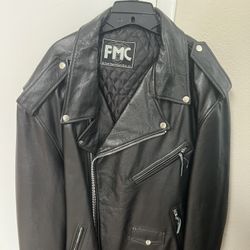 FMC Leather Motorcycle Jacket Mens Size 62T