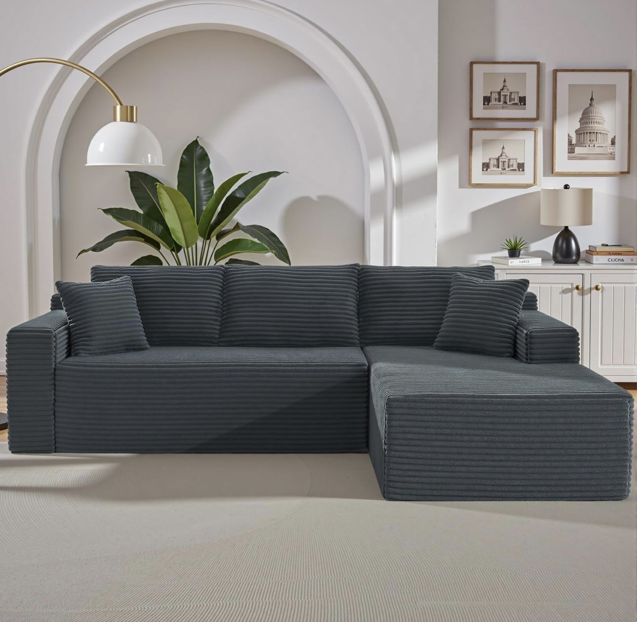 Boneless Gray Couch. 