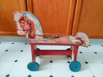 Vintage Children's Riding Wooden Horse