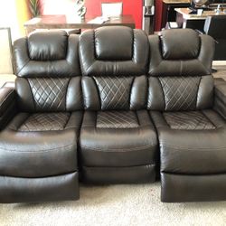 3 Piece Faux Leather Recliner Sofa Set