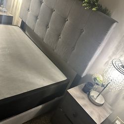 Full Side Bed Frame Plus Night Stand 