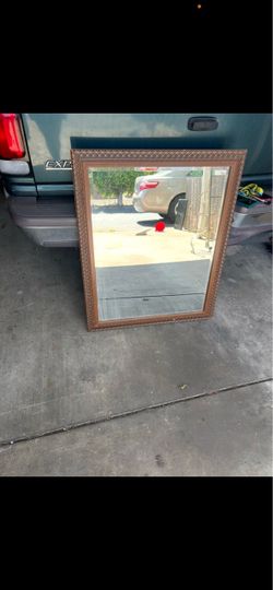 Wall Mirror with Decorative Wood Frame