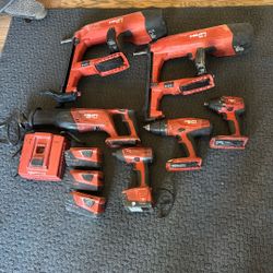 Hilti Tool Lot! (2) BX 3 Nail Guns / Impacts / Drills / Sawzall / Batteries / Charger