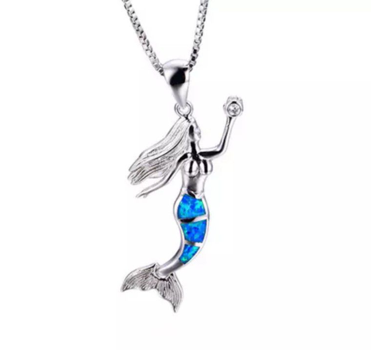 Sterling Silver Marked 925 Mermaid Necklace